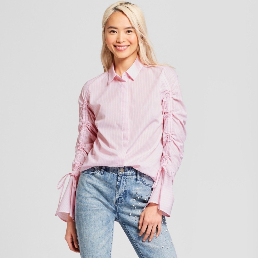 Pink Striped Button Down NWT